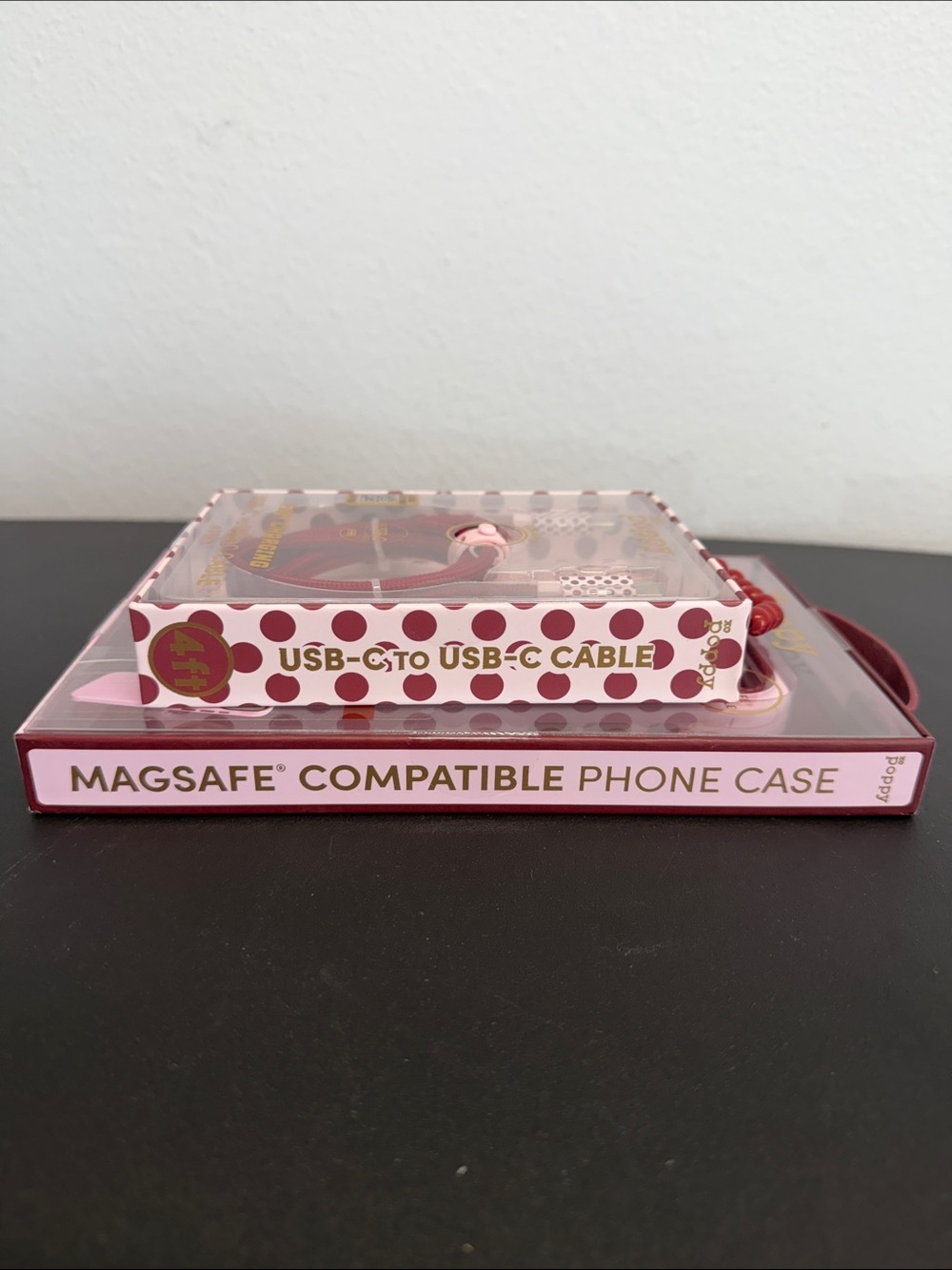 XO Poppy | Wine & Polka Dots iPhone 17 Pro Max MagSafe Case + USB-C Cable - Picture 10 of 10